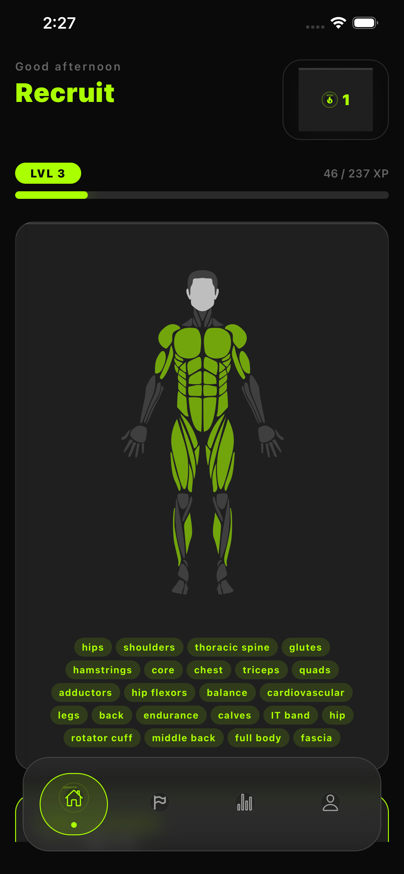 Gruntz home screen with level progress and movement targets